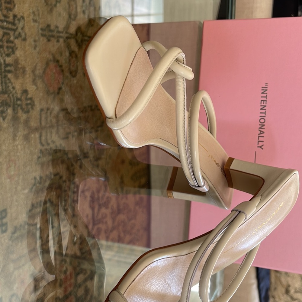 Cream leather “Willow” sandals by Intentionally Blank, new condition
